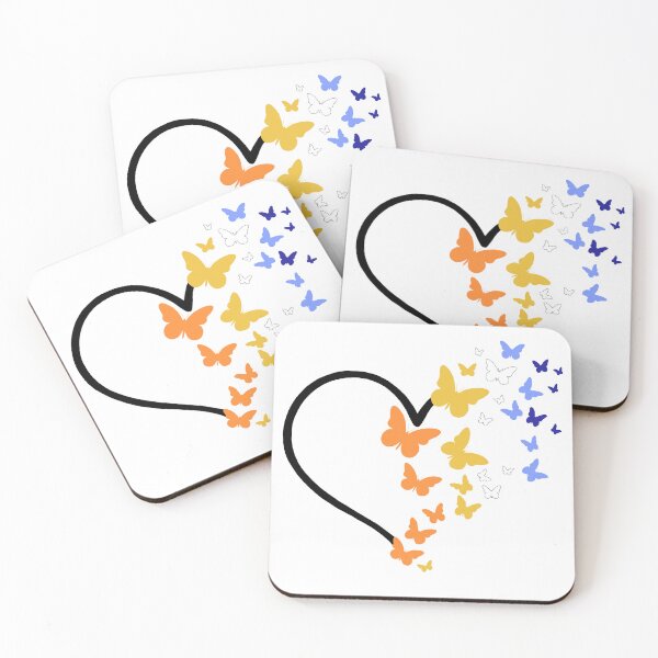 Item preview, Aro/Ace Pride Heart and Butterflies  designed and sold by QueenS-Gallery.