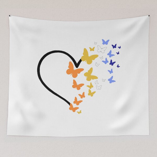 Item preview, Aro/Ace Pride Heart and Butterflies  designed and sold by QueenS-Gallery.
