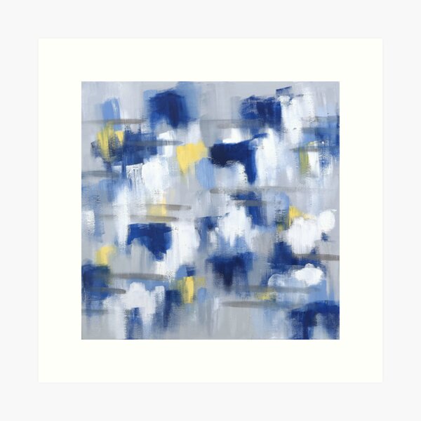 Item preview, Gray Skies: Abstract Pattern with Blue designed and sold by meglinkdesign.