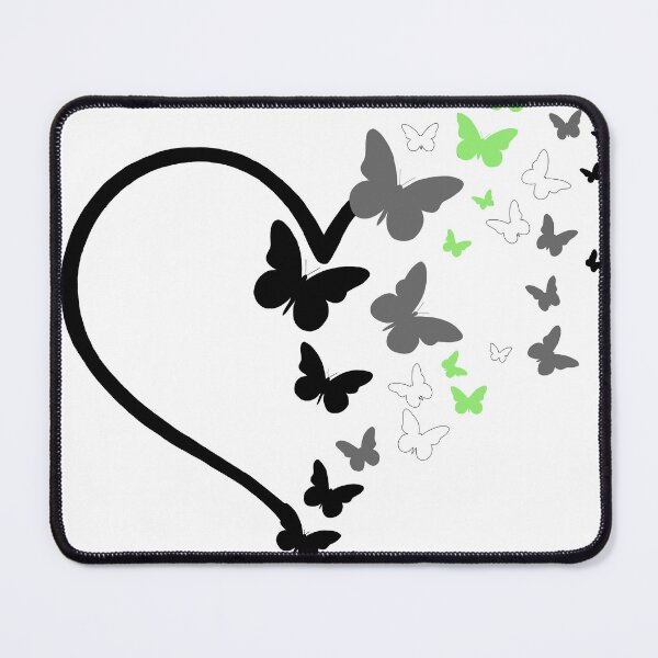 Item preview, Agender Pride Heart and Butterflies  designed and sold by QueenS-Gallery.