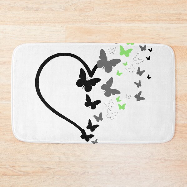 Item preview, Agender Pride Heart and Butterflies  designed and sold by QueenS-Gallery.