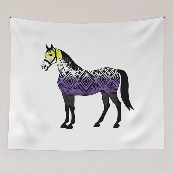 Item preview, Nonbinary Tribal Horse Design – Vibrant Pride Artwork designed and sold by Travelslightly.