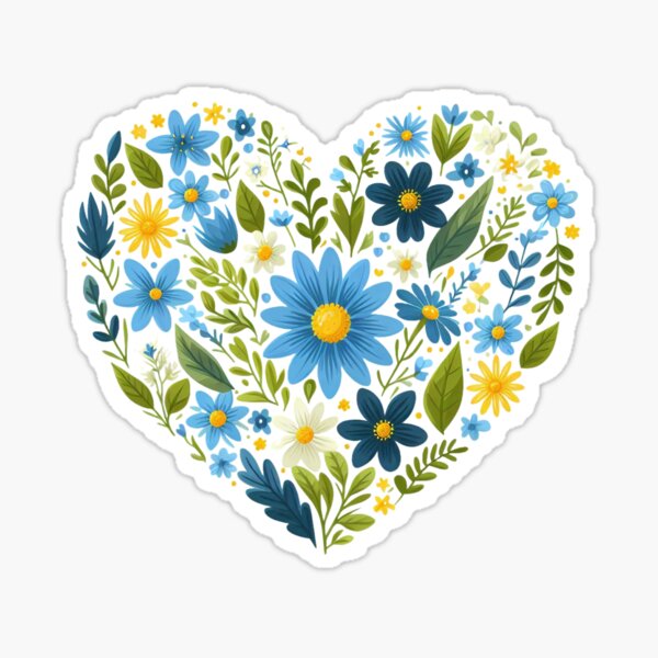 Item preview, blue and yellow Ukrainian heart designed and sold by TetianaKostiv.