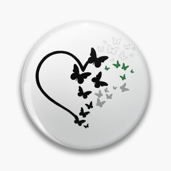 Item preview, Demiromantic Pride Heart and Butterflies  designed and sold by QueenS-Gallery.