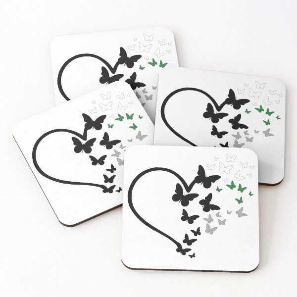 Item preview, Demiromantic Pride Heart and Butterflies  designed and sold by QueenS-Gallery.