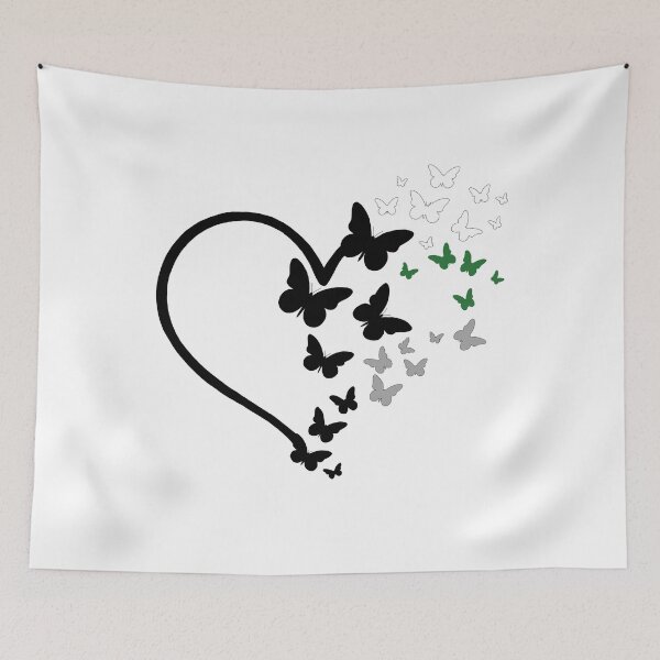 Item preview, Demiromantic Pride Heart and Butterflies  designed and sold by QueenS-Gallery.