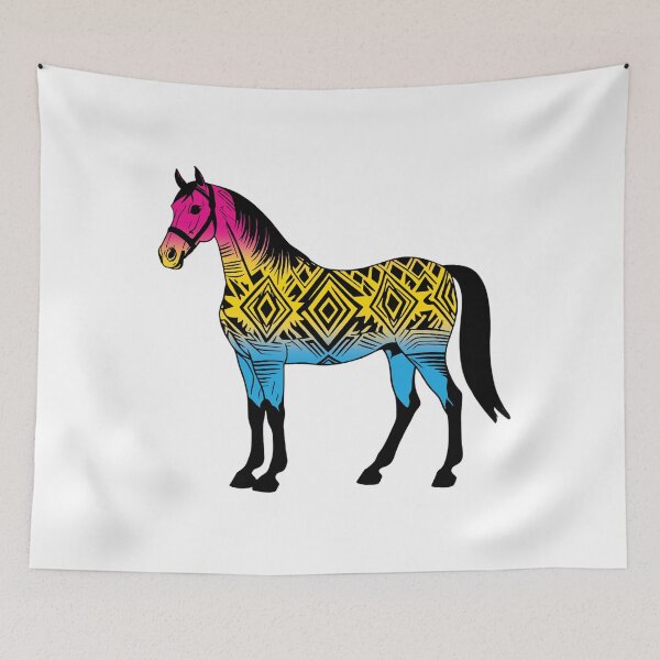 Item preview, Panisexual Tribal Horse Design – Vibrant Pride Artwork designed and sold by Travelslightly.