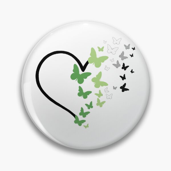 Item preview, Aromantic Pride Heart and Butterflies  designed and sold by QueenS-Gallery.