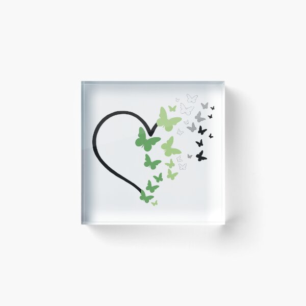 Item preview, Aromantic Pride Heart and Butterflies  designed and sold by QueenS-Gallery.