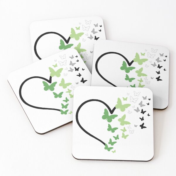 Item preview, Aromantic Pride Heart and Butterflies  designed and sold by QueenS-Gallery.