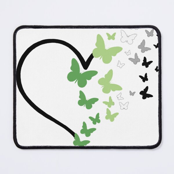 Item preview, Aromantic Pride Heart and Butterflies  designed and sold by QueenS-Gallery.