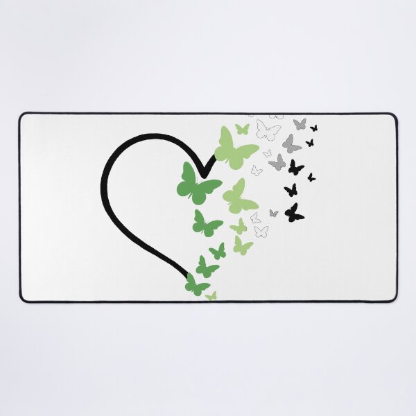 Item preview, Aromantic Pride Heart and Butterflies  designed and sold by QueenS-Gallery.