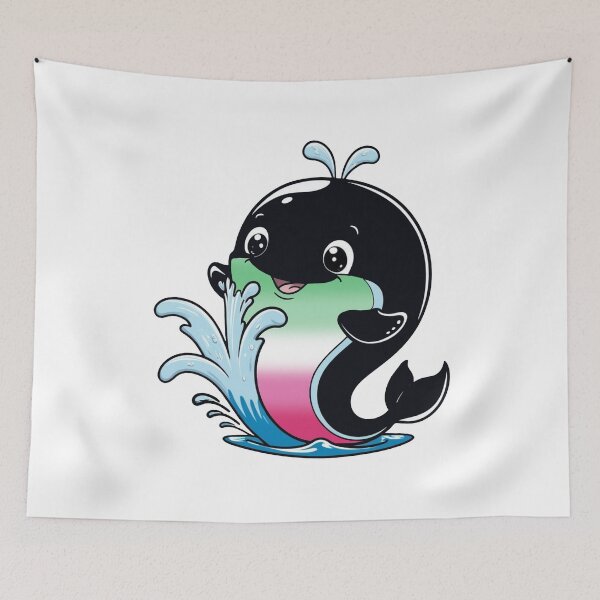 Item preview, Kawaii Abrosexual Whale - Abrosexual Pride Design designed and sold by Travelslightly.