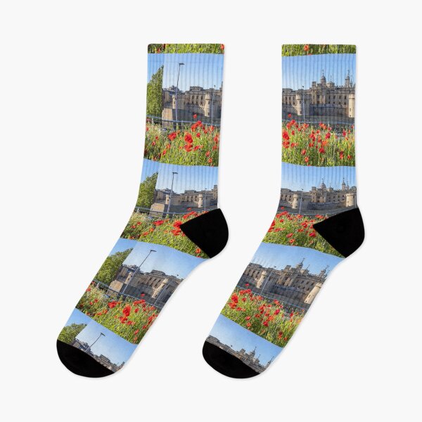 Item preview, UK. England. London. Tower of London with Poppies in foreground. designed and sold by vadim19.