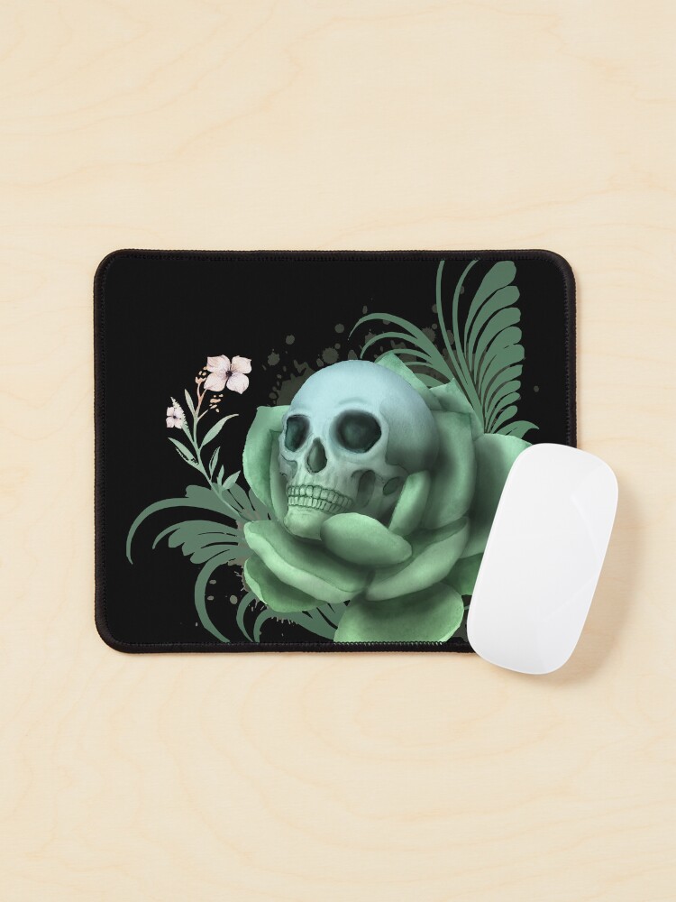 succulent skull dark mousepad