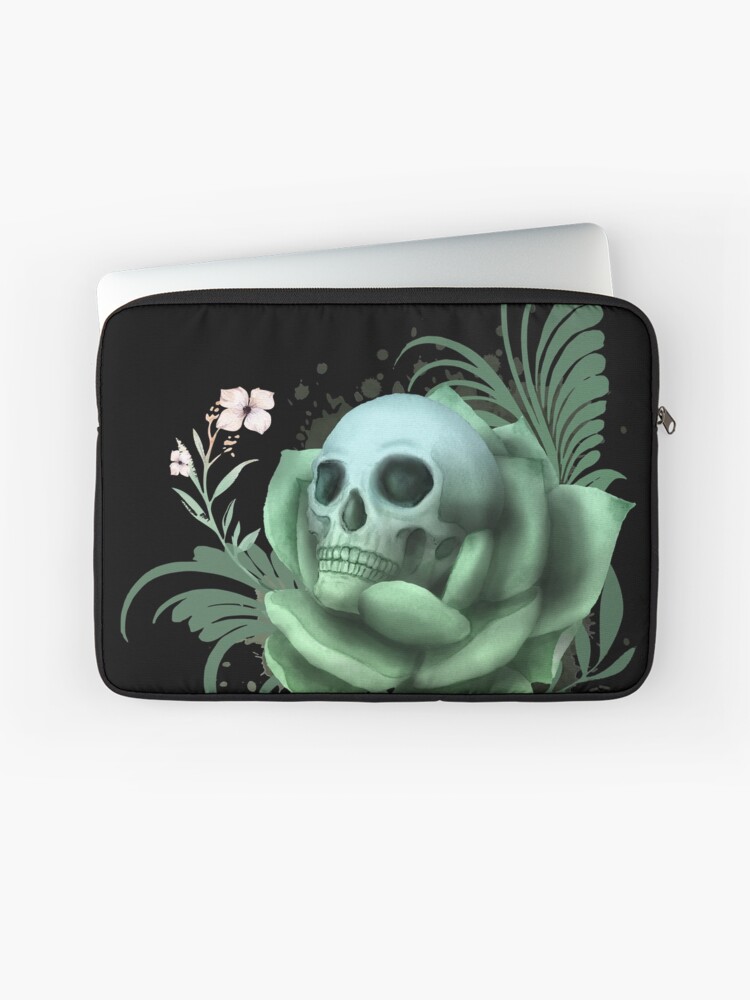 succulent skull dark laptop sleeve