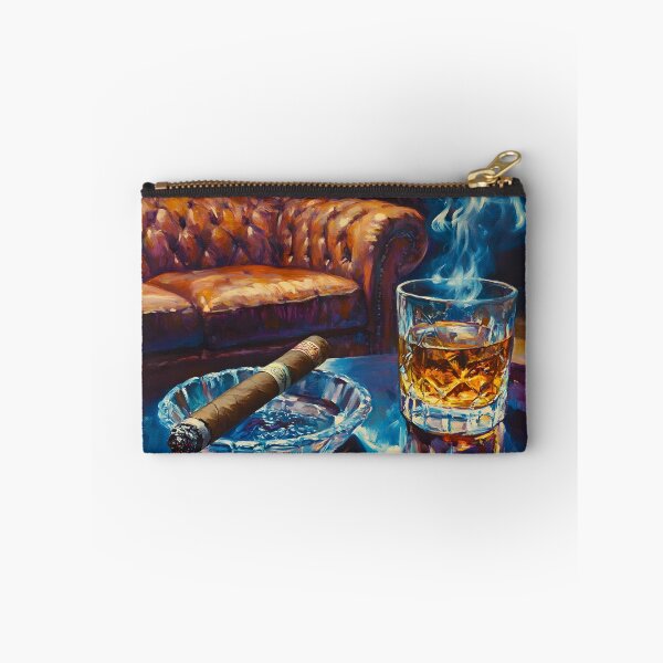 Item preview, Cozy Cigar Lounge - Plush Leather Sofa, Whiskey Glass, and Swirling Smoke in Warm Lighting designed and sold by OlfactoART Studio.