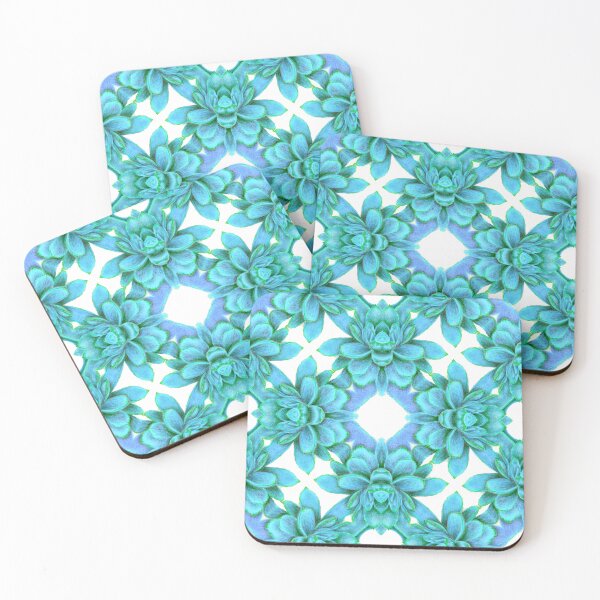 Item preview, Succulent Kaleidoscope pattern- blue designed and sold by AMBnatureprints.