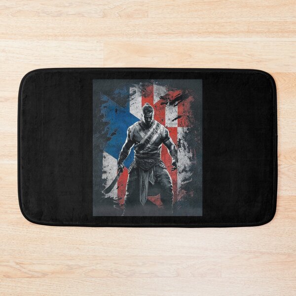 Item preview, Fierce Warrior with Machete | Dark Battle Art with Grunge Flag designed and sold by love3617.