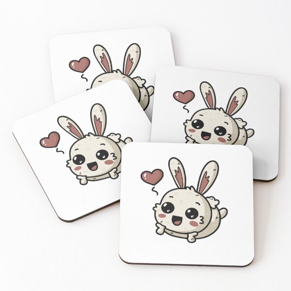 Item preview, Bunny Love and Fluff designed and sold by Cute & Funny Hand-Drawn Prints | Happy Doodle Friends Shop.