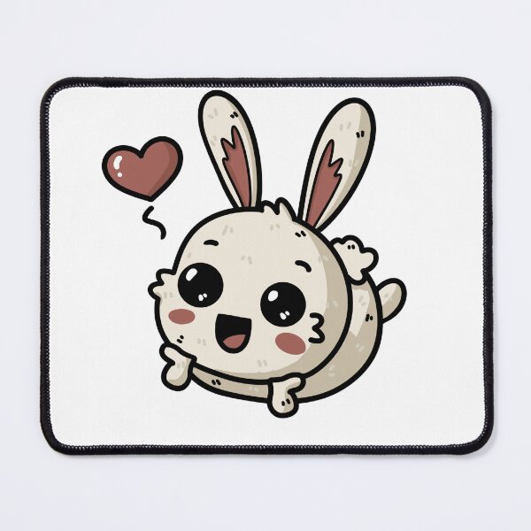 Item preview, Bunny Love and Fluff designed and sold by Cute & Funny Hand-Drawn Prints | Happy Doodle Friends Shop.