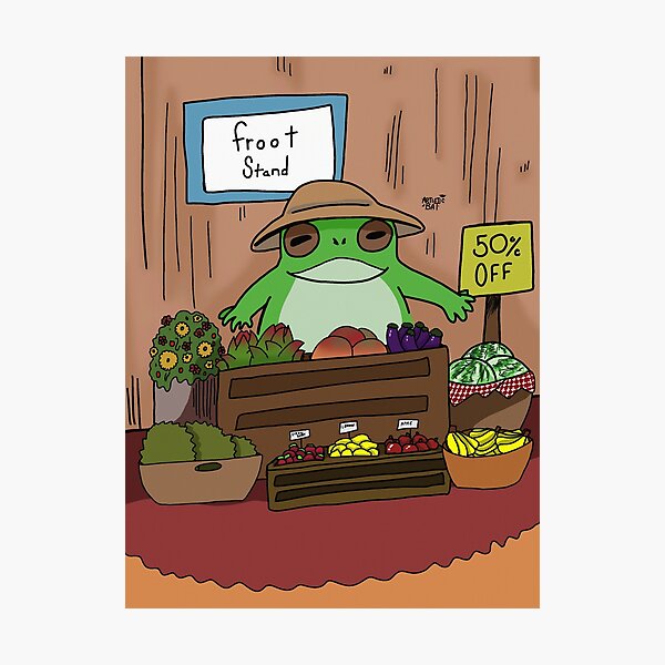 Item preview, Frog at a fruit stand  designed and sold by Batsspace.