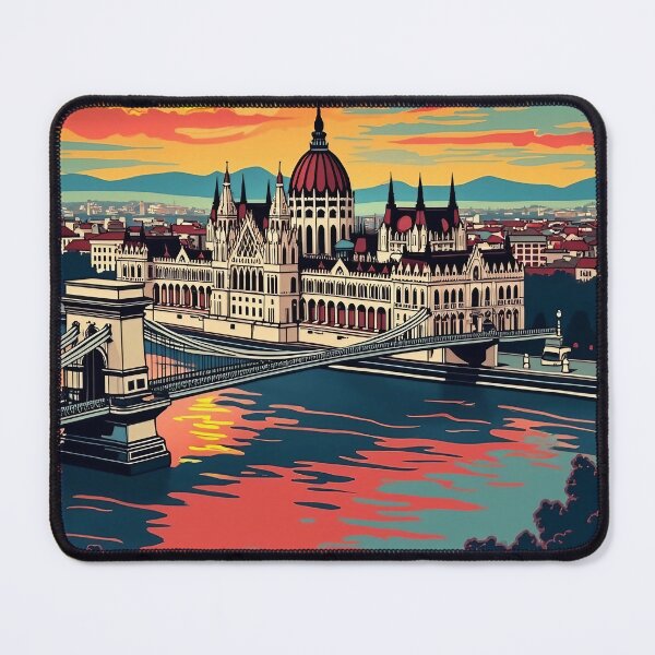 Item preview, Digital Retro Pop Art Poster of Budapest | Vintage City Design | Budapest Landmark Illustration | Pop Art Travel Art designed and sold by PaintedPixels01.