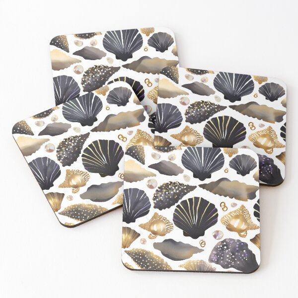 Item preview, Black and Gold Seashells designed and sold by Gioia-JJ.