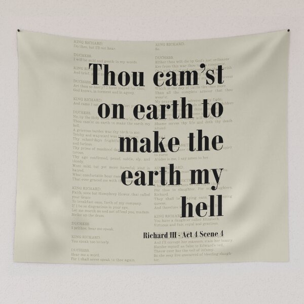 Item preview, Earth My Hell Richard III Shakespeare Quote Literature designed and sold by kakarikihill.