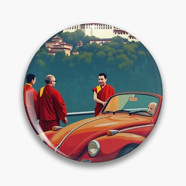 Item preview, Digital Retro Pop Art Poster of Thimphu | Vintage City Art Design | Colorful Bhutan Travel Poster | Thimphu Cityscape designed and sold by PaintedPixels01.