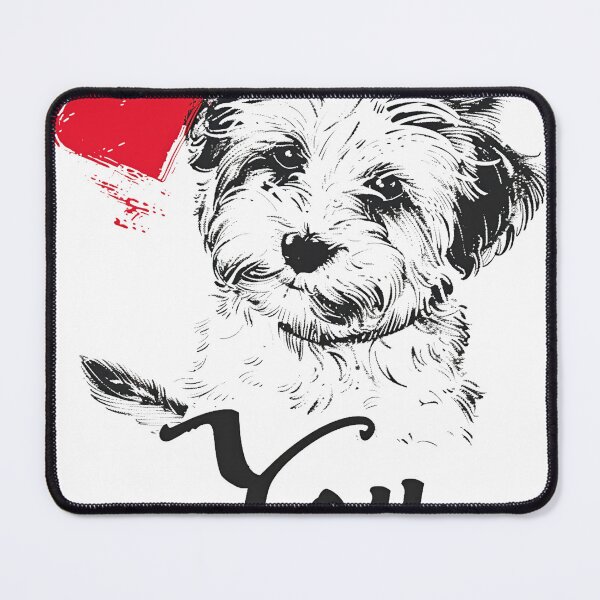 Item preview, Scruffy dog with heart and You message in sketch style. designed and sold by MirraStore.