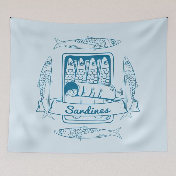 Item preview, Tin of sardines Blue fish can  designed and sold by piedaydesigns.