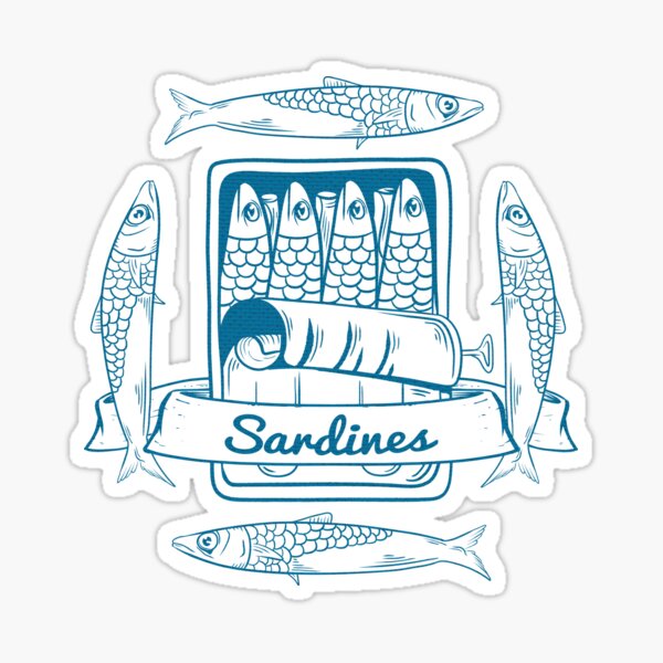 Artikel-Vorschau von Dose Sardinen Blaue Fischdose, designt und verkauft von piedaydesigns.