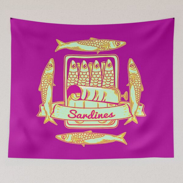 Item preview, Can of sardines Colorful fish tin designed and sold by piedaydesigns.