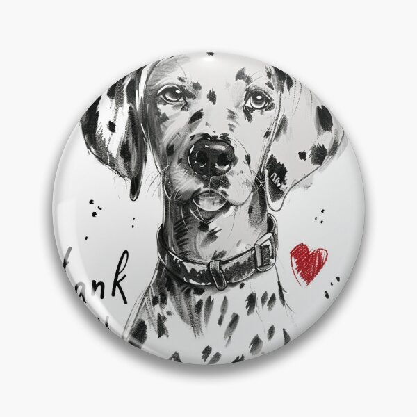 Item preview, Dalmatian with thank you text and heart sketch. designed and sold by MirraStore.