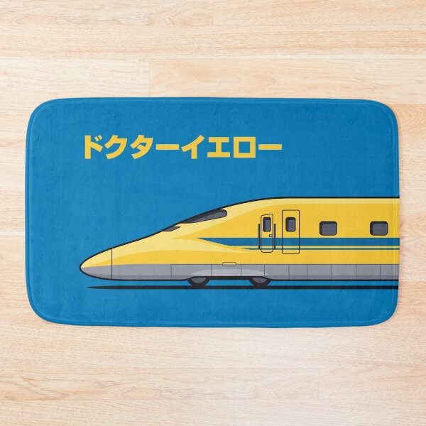Artikel-Vorschau von Doktorgelb Klasse 923 Shinkansen-Hochgeschwindigkeitszug-Seitenprofil-Japaner-Text-Blau, designt und verkauft von VoodooCircus.