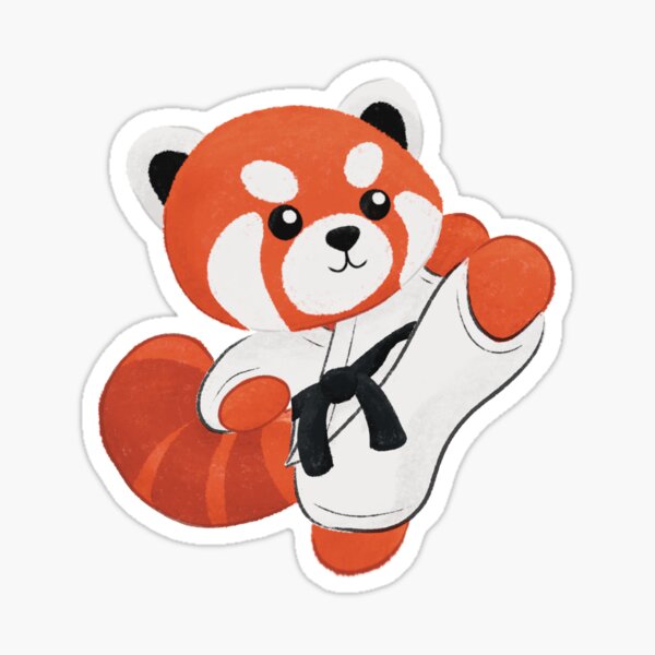 Item preview, Cute high kick red panda designed and sold by MagentaPanda.