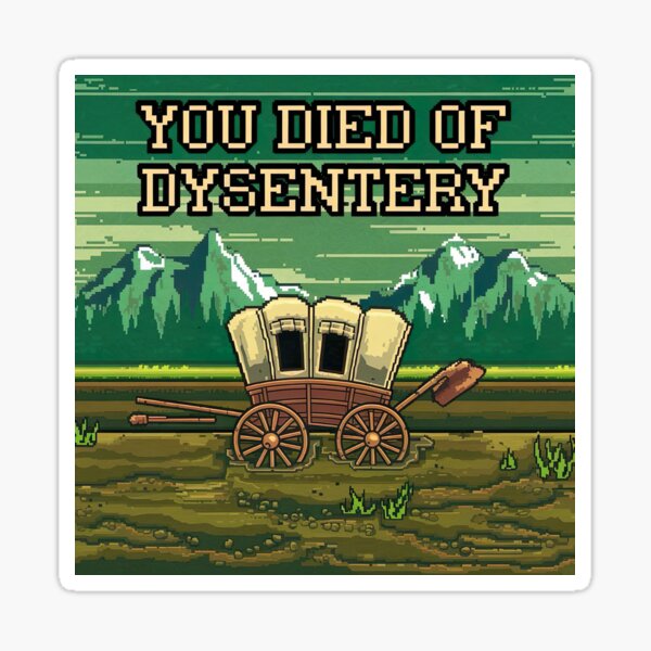 Vista previa del artículo con la obra «Juego retro inspirado en el sendero de Oregón que murió de disentería», diseñado y vendido por 90snerd.
