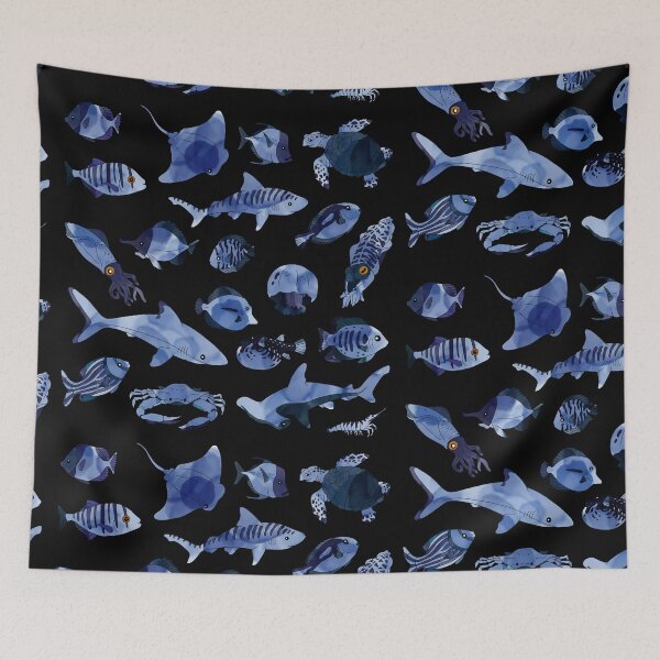 Item preview, Watercolour fish Dark Blue designed and sold by Caseymax.