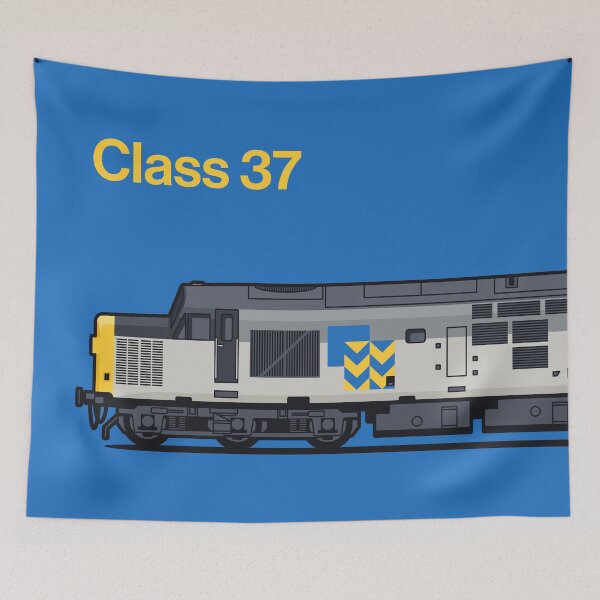 Item preview, Class 37 Freight Metal Blue Train Side England UK designed and sold by VoodooCircus.