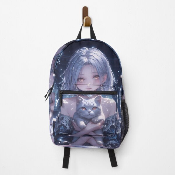 Item preview, Elegant Anime Girl with a Royal British Shorthair designed and sold by mildaclairmo.