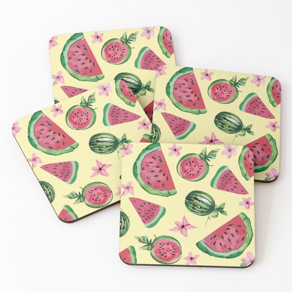 Item preview, Sliced and Whole Watermelons with Blossoms designed and sold by BADDAF.