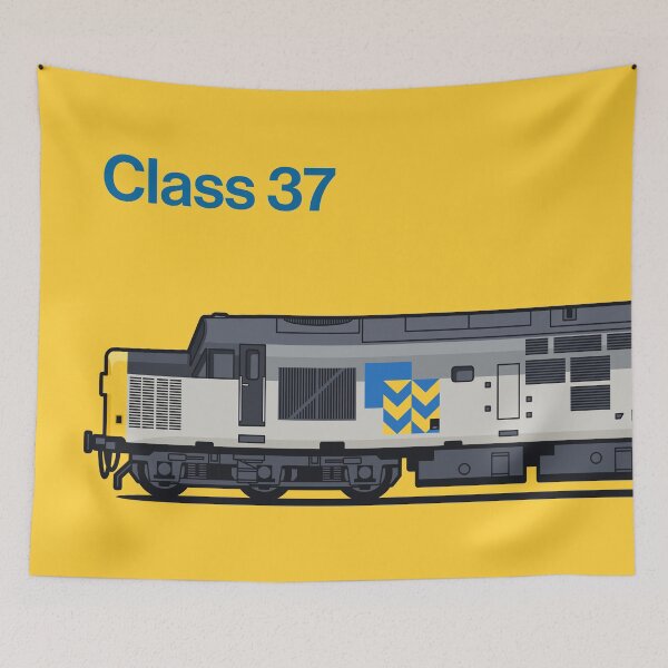 Item preview, Class 37 Freight Metal Yellow Train Side England UK designed and sold by VoodooCircus.