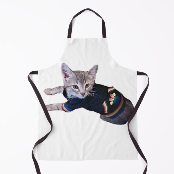 Item preview, Grey Kitten in Pride Hoodie - Paw Print & Rainbow Flag Design designed and sold by aadventures.