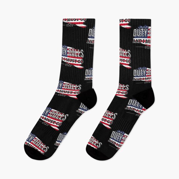 Item preview, duty calls and i must go - usa flag and stars designed and sold by PHRASEandSTYLE.