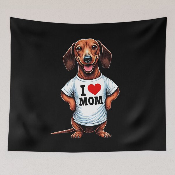 Artikelvorschau, Dackel Mama Ich liebe Mama Dackelliebhaber entworfen und verkauft von Kimberley King Art King Art.