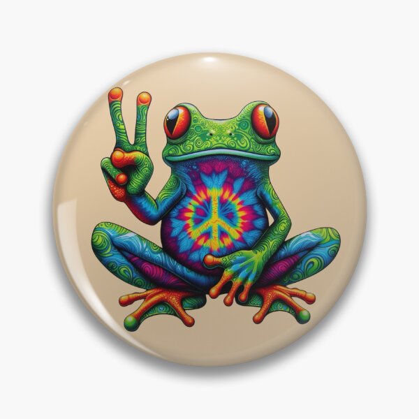 Item preview, Tie-Dye Peace Frog designed and sold by Myra365Art.