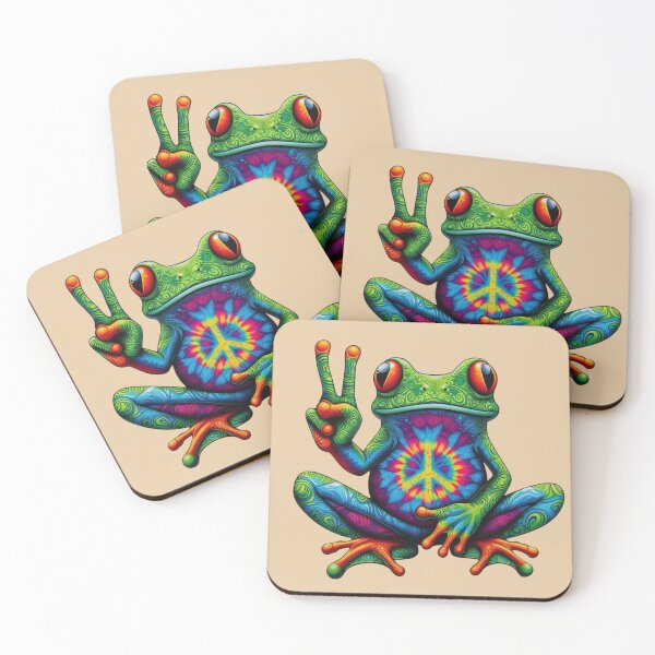 Item preview, Tie-Dye Peace Frog designed and sold by Myra365Art.