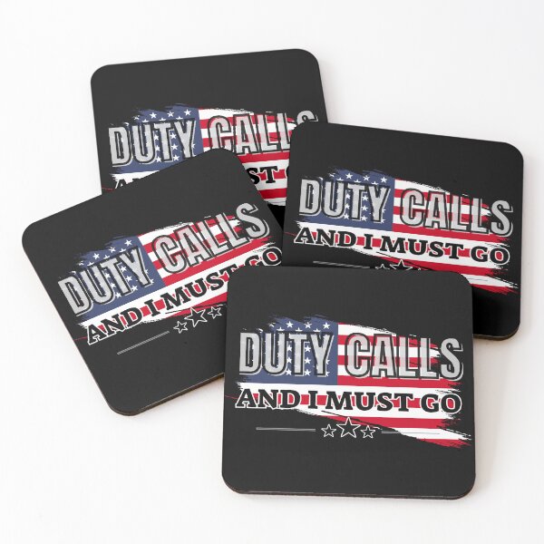 Item preview, duty calls and i must go - usa flag and stars designed and sold by PHRASEandSTYLE.