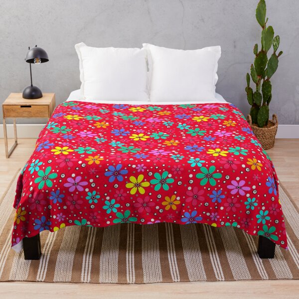 Item preview, Summer bright colorful floral retro pattern designed and sold by fuzzyfox.